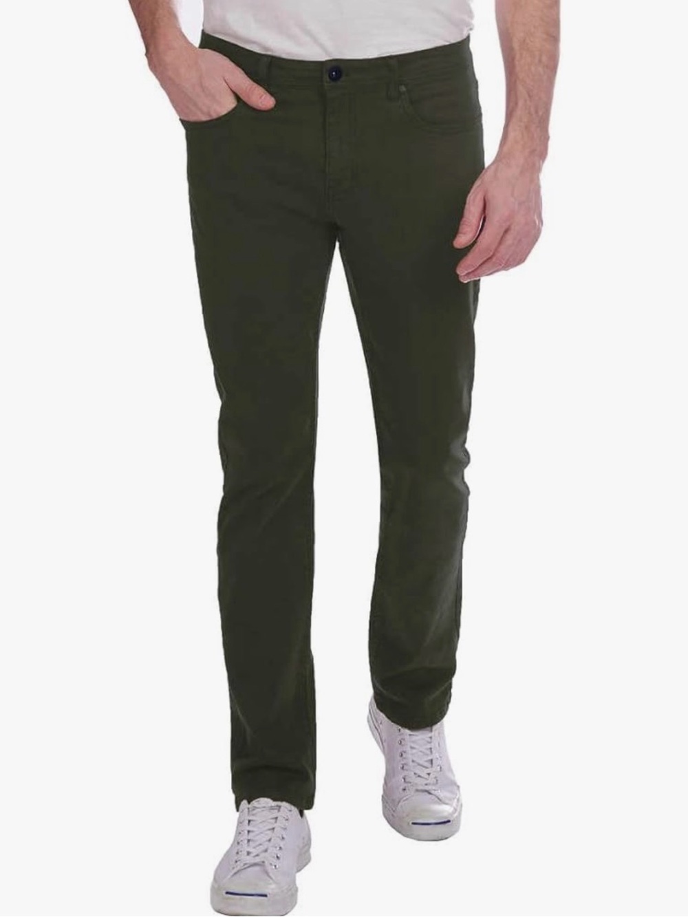 Jachs NY Olive Green Slim Straight Jeans Mens 32x30 Stretch Denim
